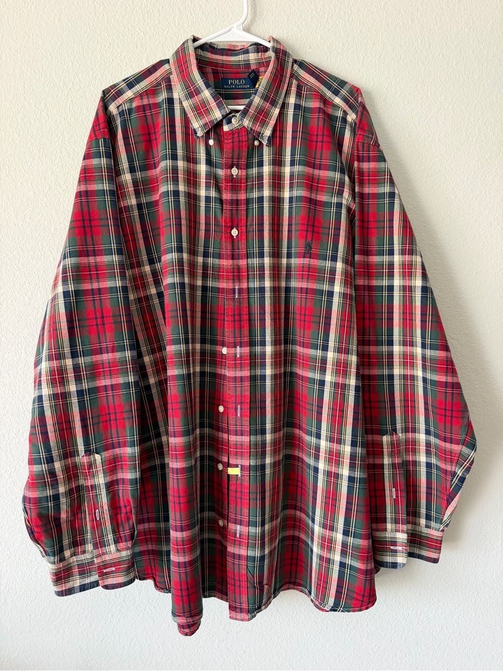 Polo Ralph Lauren Tartan Plaid Flannel Shirt 3XL Big Red Green Classic Fit
